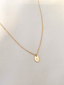 OVAL INITIAL COIN NECKLACE